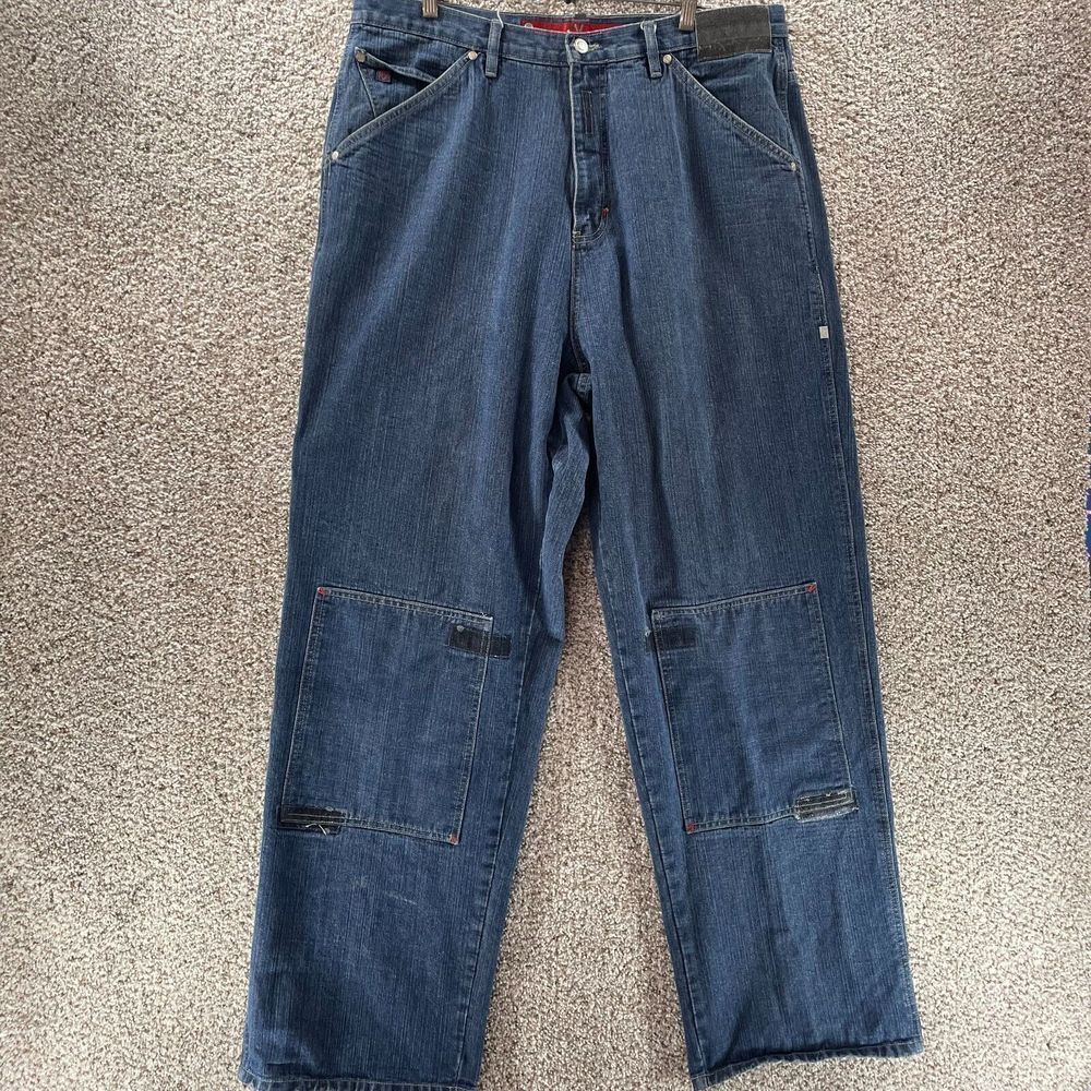 Vintage Vokal Jeans Mens 38x33 Blue Denim Pants 90s Hip Hop Streetwear Y2K Baggy